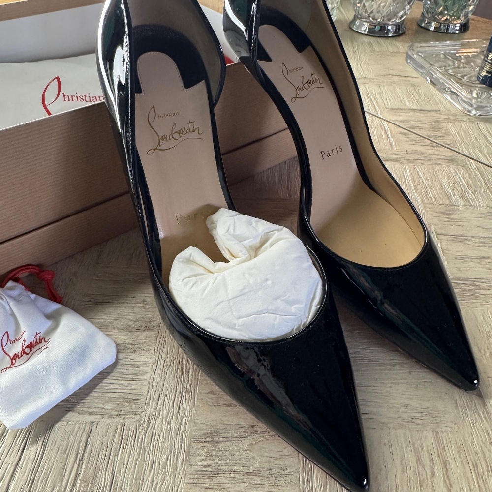 Christian Louboutin IRIZA 70 Patent Pumps – Black (Size 38.5)